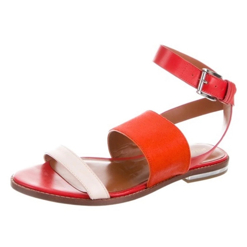 Rebecca Minkoff Red Orange Pony Hair Sandals